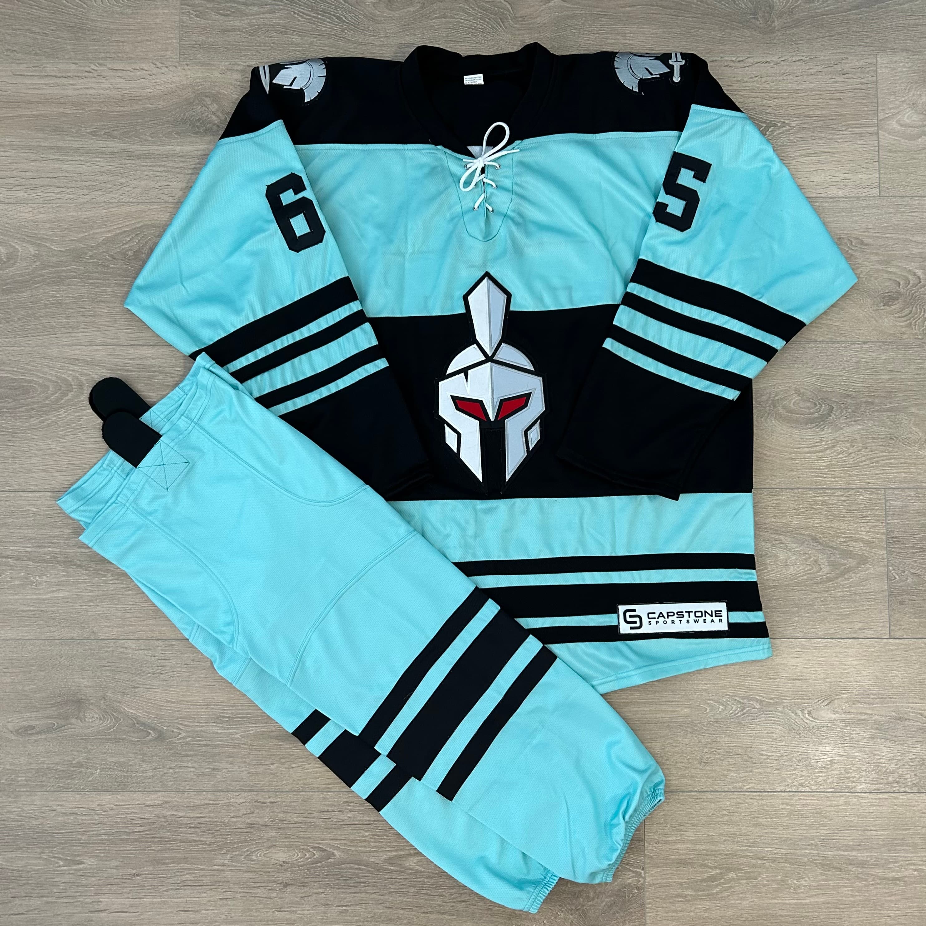 Full custom hockey kit — jersey and matching shorts